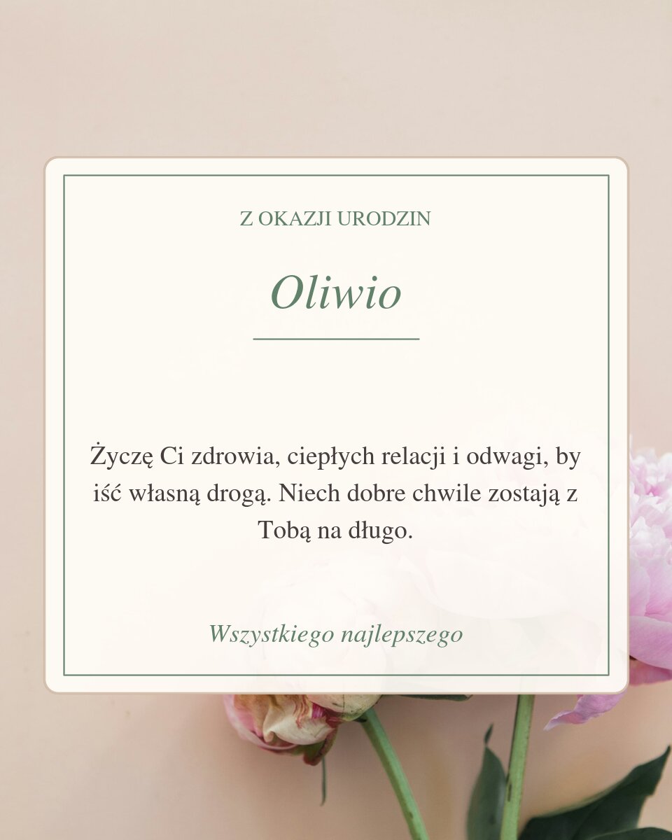 Kartka urodzinowa dla Oliwii - Pastelowe piwonie i róże